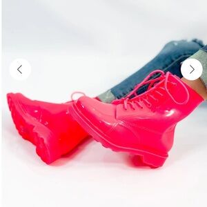 Doc Marten Jelly Hot Pink Combat Boots